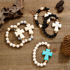 Pulsera cruzada texturizada multiestilo: devoción audaz para el uso diario
