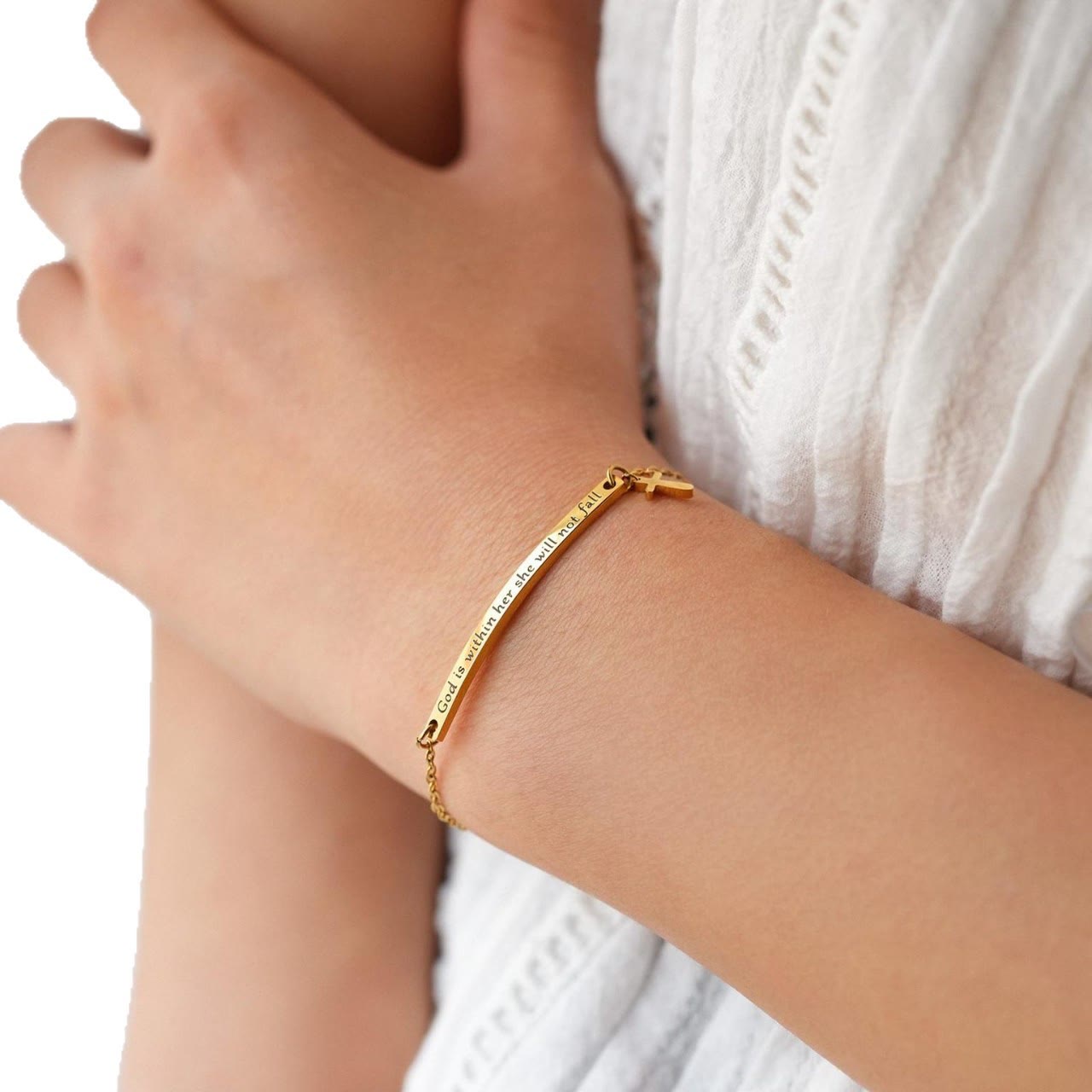 Bracelet Matthieu 19:26 & Psaume 46:5 (allemand) : un rappel discret de la présence divine