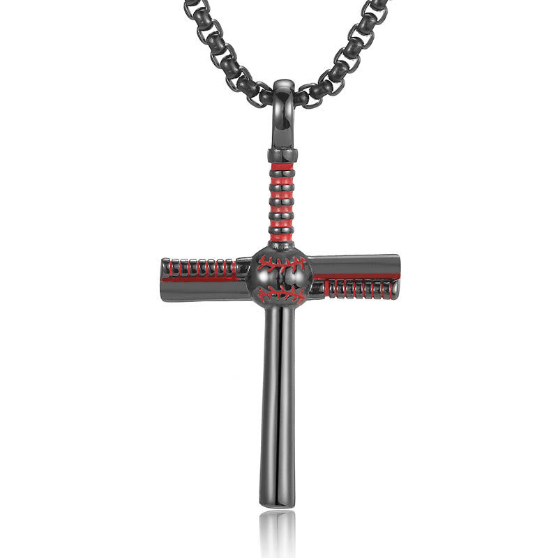 Pendentif croix motif baseball : Foi et passion pour un usage quotidien