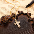 Collar con colgante de cruz de circonita brillante: Fe radiante para uso diario