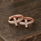 Boucles d'oreilles créoles croisées bicolores élégantes : Beauté intemporelle de Faith VIP