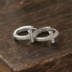 Boucles d'oreilles créoles croisées bicolores élégantes : Beauté intemporelle de Faith VIP