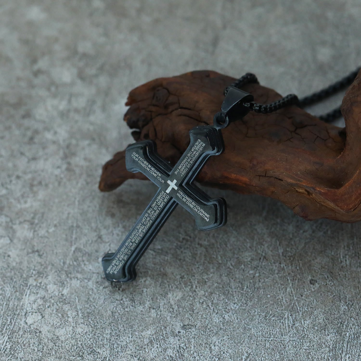 4-Colored Multi-Layered Scripture Cross Necklace: His Word for Daily Wear
