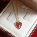 Collier et boucles d'oreilles assortis Cœur et Croix : Incarnez son amour tendre