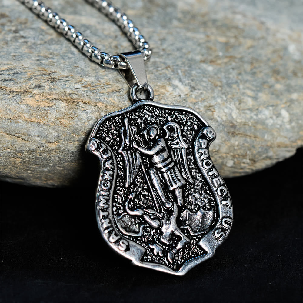 Dark Antiqued St. Michael Necklace: Carry His Strength in Daily Wear