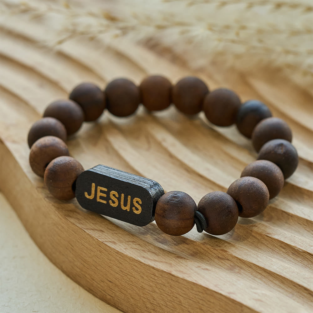 Pulsera de madera de Jesús Regalos de joyería