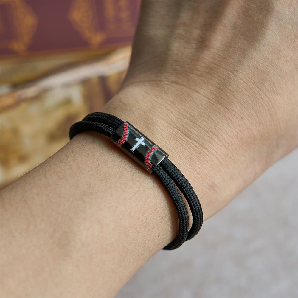 Pulsera de Paracord con Cruz para Baloncesto, Fútbol o Béisbol: Compañero de Fe y Deporte
