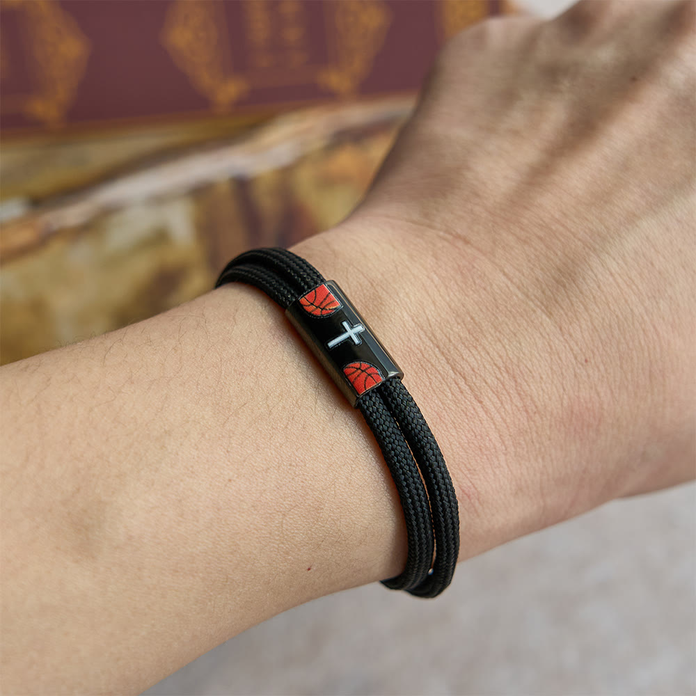 Pulsera de Paracord con Cruz para Baloncesto, Fútbol o Béisbol: Compañero de Fe y Deporte