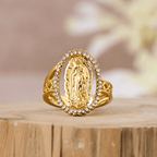 Notre-Dame de Guadalupe Bague Dorée, Confectionnée avec la Grâce Divine