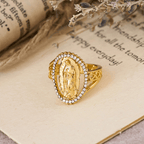 Notre-Dame de Guadalupe Bague Dorée, Confectionnée avec la Grâce Divine