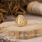 Notre-Dame de Guadalupe Bague Dorée, Confectionnée avec la Grâce Divine