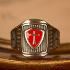 Anillo con Cruz del Escudo Templario - Un Emblema Sagrado de Valor y Fe