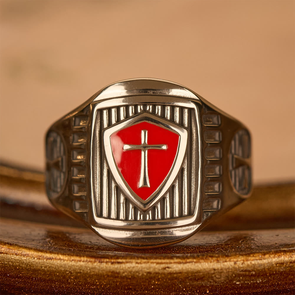 Anillo con Cruz del Escudo Templario - Un Emblema Sagrado de Valor y Fe