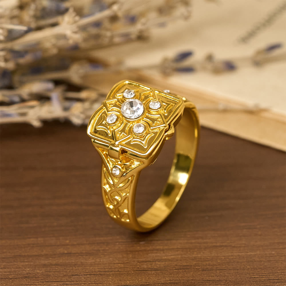 Anillo Cruz Relicario: Devoción y Recuerdo Sagrado
