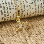 Collier scintillant croix et couronne (2 tailles) : Incarnez la foi et la dévotion royale