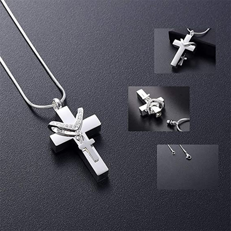 Collar con cruz interior desmontable: Afianza tu fe en un amor que trasciende