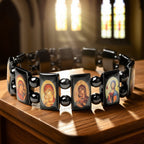Bracelet Hématite Icône Sacrée : Un Symbole de Dévotion Éternelle