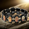 Bracelet Hématite Icône Sacrée : Un Symbole de Dévotion Éternelle