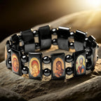 Bracelet Hématite Icône Sacrée : Un Symbole de Dévotion Éternelle