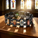 Bracelet Hématite Icône Sacrée : Un Symbole de Dévotion Éternelle