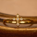 Bague Croix sertie de Zircons : Dévotion Intemporelle en Or, Argent et Or Rose
