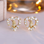 Puces d'oreilles Notre-Dame en forme de cœur : Zircons colorés et Styles scintillants VIP