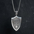 Collier en Titane avec Amulette Bouclier Archange Saint Michel