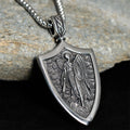 Collier en Titane avec Amulette Bouclier Archange Saint Michel