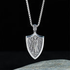 Collier en Titane avec Amulette Bouclier Archange Saint Michel