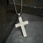 Modern Tri-Color Lord's Prayer Cross Necklace: Un Símbolo Sagrado Atemporal
