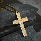 Modern Tri-Color Lord's Prayer Cross Necklace: Un Símbolo Sagrado Atemporal