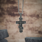 Collar de titanio con crucifijo ortodoxo de Jesús, joyería de protección