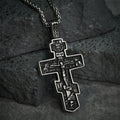 Collar de titanio con crucifijo ortodoxo de Jesús, joyería de protección