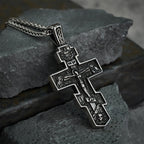 Collar de titanio con crucifijo ortodoxo de Jesús, joyería de protección