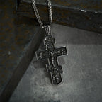 Collar de titanio con crucifijo ortodoxo de Jesús, joyería de protección