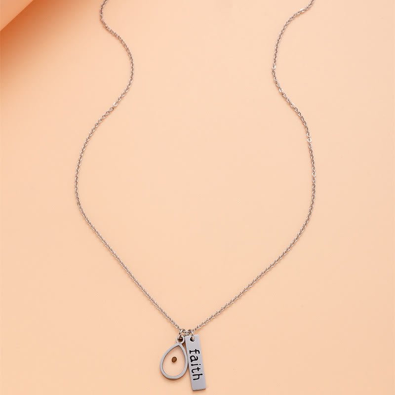 Collier Cœur et Goutte de Graine de Moutarde Foi : Un Symbole de Foi Petite mais Puissante