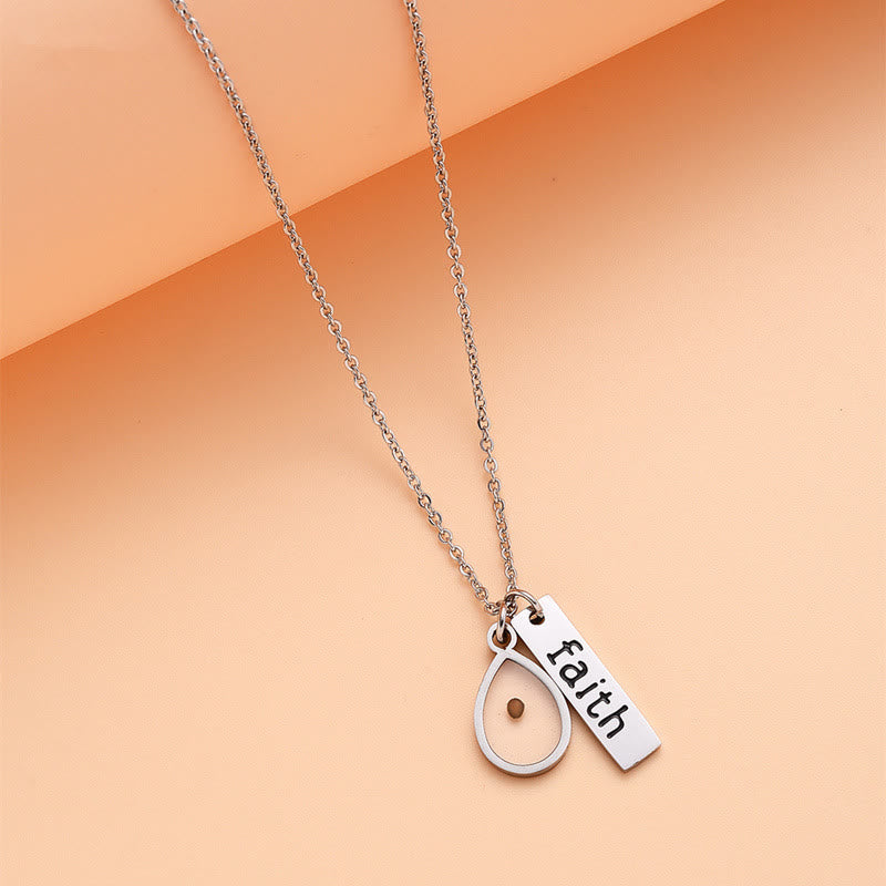 Collier Cœur et Goutte de Graine de Moutarde Foi : Un Symbole de Foi Petite mais Puissante