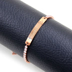 Pulsera Fe Coraje Barra Cuatro Colores Metálica Grabada/Lisa