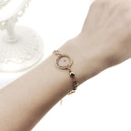 Matthieu 17:20 & Luc 1:37 avec bracelet graine de moutarde : Maillons en forme de cœur avec détail de point en zircone