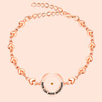 Matthieu 17:20 & Luc 1:37 avec bracelet graine de moutarde : Maillons en forme de cœur avec détail de point en zircone