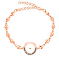 Matthieu 17:20 & Luc 1:37 avec bracelet graine de moutarde : Maillons en forme de cœur avec détail de point en zircone