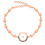 Matthieu 17:20 & Luc 1:37 avec bracelet graine de moutarde : Maillons en forme de cœur avec détail de point en zircone