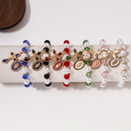 Pulsera de Cuentas Medallón Mariano: Acentos de la Virgen y Dije de Cruz Esmaltada