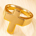 Bague en métal en forme de croix : finition polie pour un style de foi intemporel