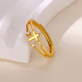Bague double anneau croisé avec zircon : Symbole de l'amour éclatant du Christ