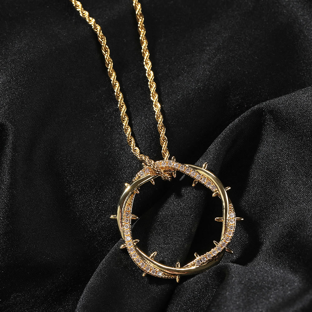 Collar de circón Corona de Espinas: Un símbolo del sacrificio redentor de Cristo