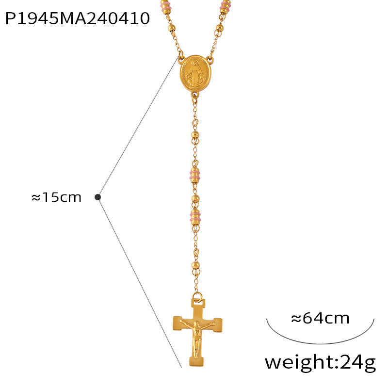 Colección de Collares Rosario Portátiles: Metal Tono Dorado para una Conexión Espiritual Diaria