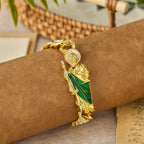 Collar con halo de cristal de San Judas giratorio: un símbolo de gracia sagrada y protección