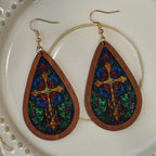 Boucles d'oreilles Glorious Grace Gouttes d'eau inspirées de l'art coloré des vitraux d'église VIP