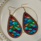 Boucles d'oreilles Glorious Grace Gouttes d'eau inspirées de l'art coloré des vitraux d'église VIP